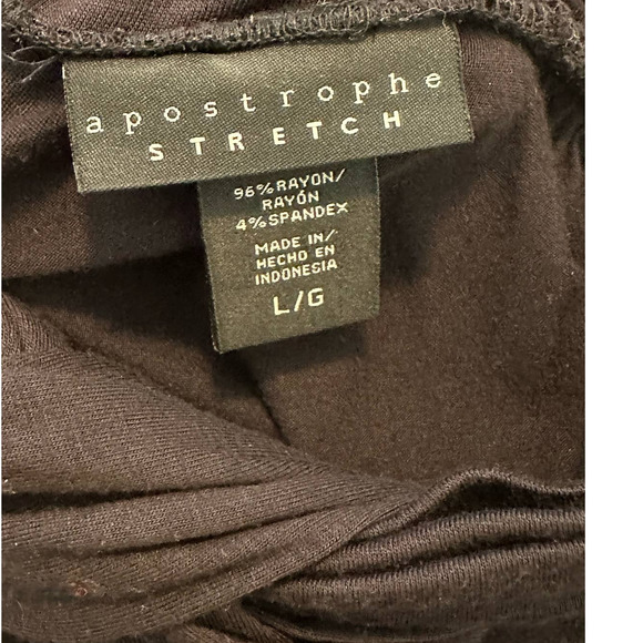 Apostrophe black long sleeves high neck top size Large - Picture 3 of 9